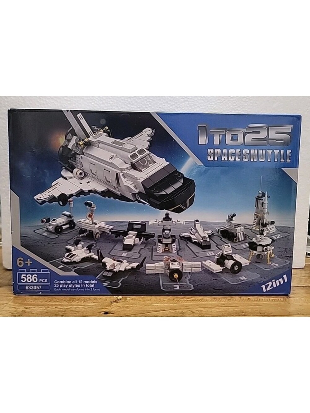 Space Shuttle 12in1 Interlocking Blocks Set 586 Pieces